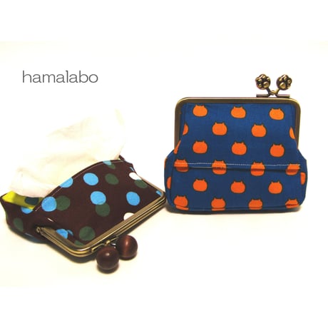 【KT-1058】がま口ティッシュinポーチの型紙＆レシピ【12cm/角型用】