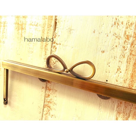 【HA-1800】19cm浮き足口金/(新リボン×アンティークゴールド)