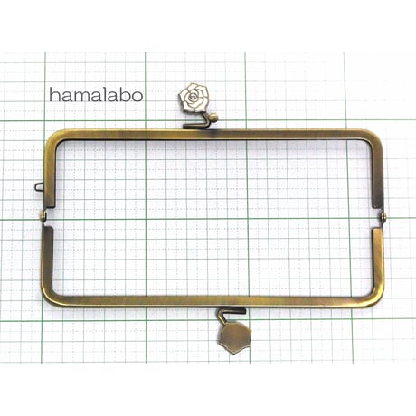 【HA-1243】16.5cm/角型(ホワイトローズ)・アンティークゴールド