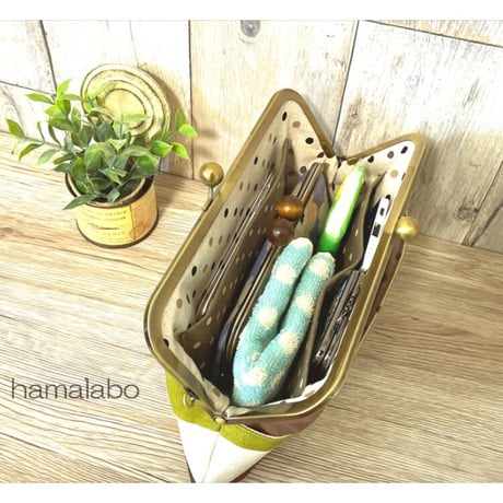 【KT-2110】がま口(ポケット)クラッチバッグ＆ショルダーバッグの型紙＆レシピ【24cm/角型用】