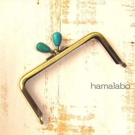 【HA-1941】12cm/角型(紺色の木オーバル×アンティーク)