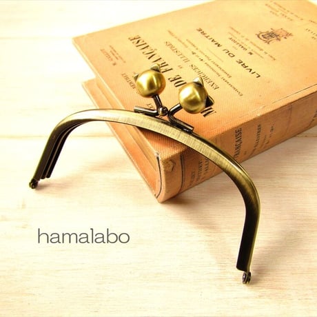 【HA-1875】12.5cmくし型(足長)/(ネコ玉×アンティークゴールド)