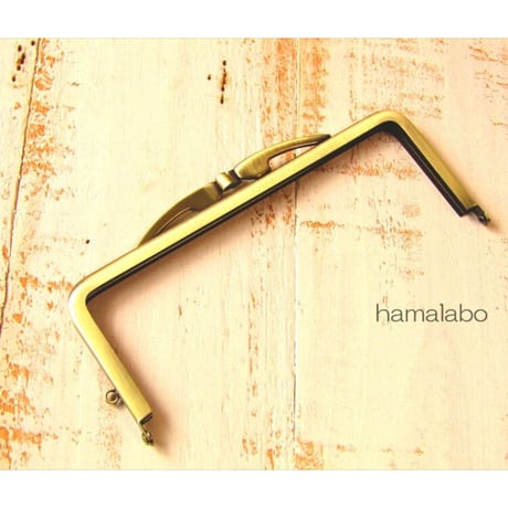 【HA-2175】15cm/角型口金/(キツネひねり×アンティークゴールド)