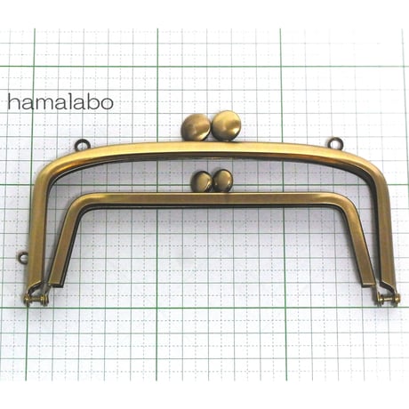 【HA-155】親子口金 14.5cm(大きな碁石×小さな碁石)・カン付き