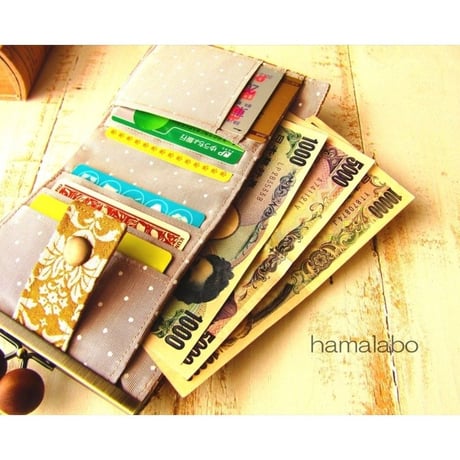 【KT-2043】がま口二つ折り財布の型紙＆レシピ【12cm浮き足用】