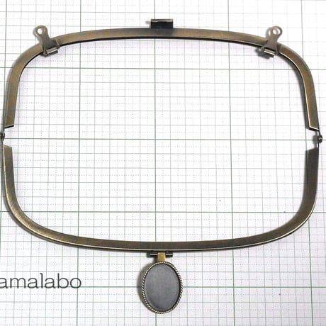 【HA-141】<レジン口金>20.4cm/くし型(アンティークゴールド)兼用カン付き