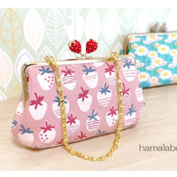 【KT-2136】シンプルで可愛い♪ぽってり型がま口ポーチの型紙＆レシピ【18cm/角型用】