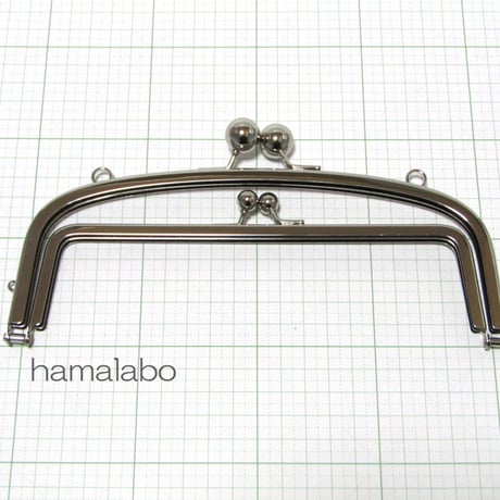 【HA-812】親子口金 20.4cm(大玉×シルバー)・カン付き