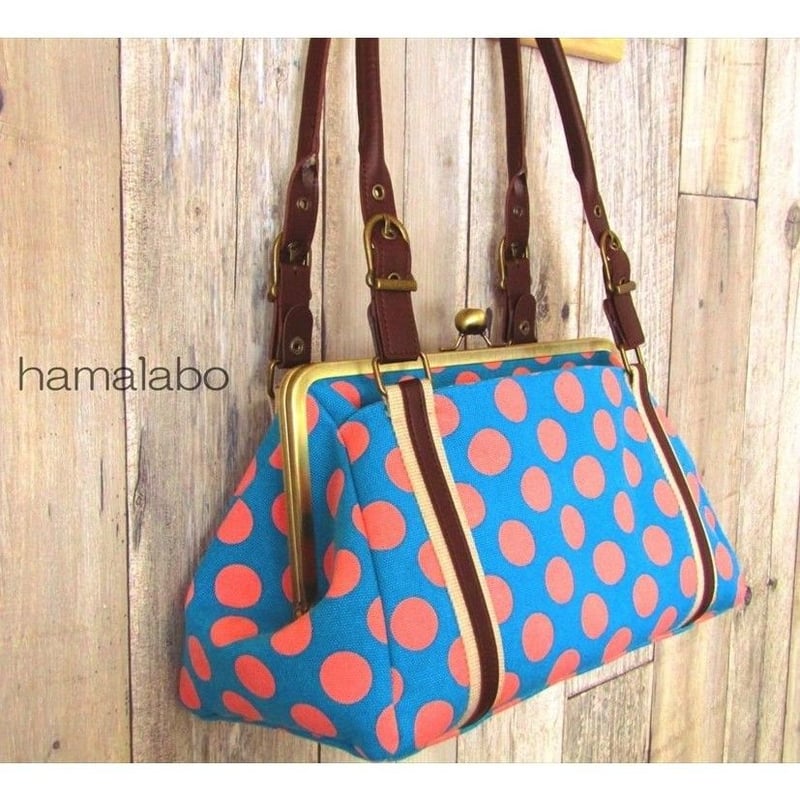 KT-2034】横長<特マチ>がま口トートバッグの型紙＆レシピ【30cm