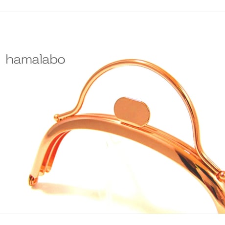 <廃盤予定>【HA-1943】持ち手付きの押し口金10cm/くし型(ローズゴールド-ピンクゴールド)
