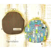 【対象口金購入で無料ダウンロード】KT-2105大きめペッタンコがま口の型紙＆レシピ【10cm/くし型用】