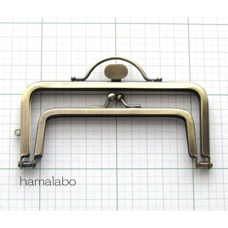 【HA-1595】親子口金 12cm(押し口金×アンティークゴールド)