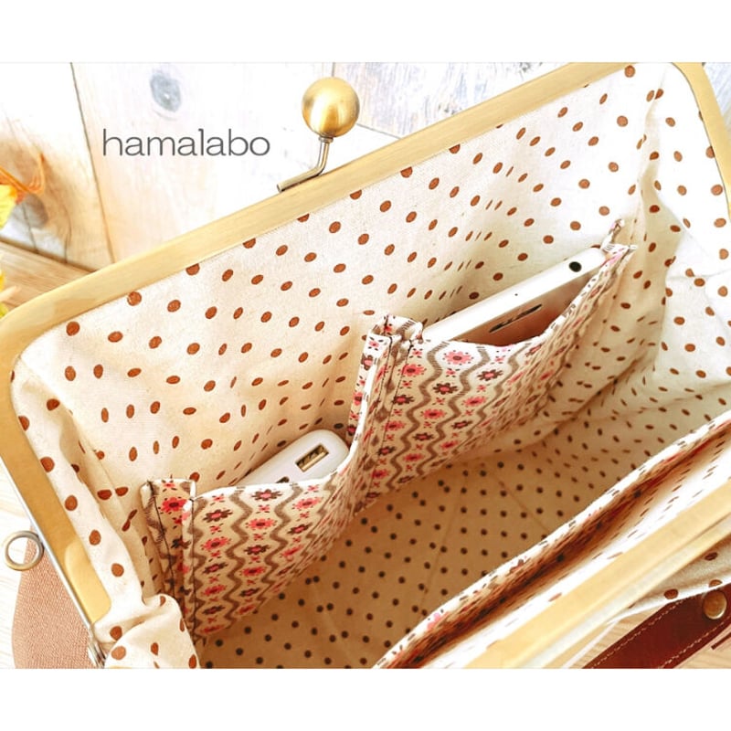 KT-2098】縦長版！A4が入る！がま口ポケットショルダーバッグの型紙