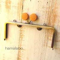 【HA-427】<ビスケット口金>18cm/角型(アンティークゴールド)・カン付き