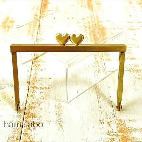 【HA-2009】ハート口金 12cm浮き足(アンティークゴールド)