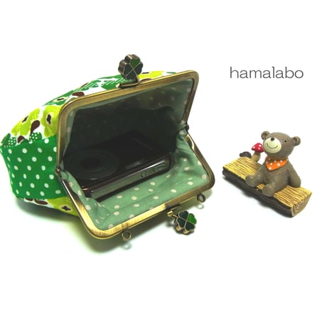 【KT-1050】がま口ポーチ(マチ別)の型紙＆レシピ【12cm/角型用】