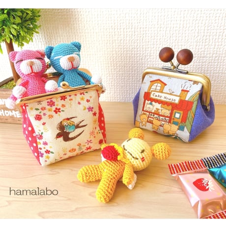6月8日販売開始！【KT-2167】ミニサイズ♪ぷっくりがま口の三角ポーチの型紙＆レシピ【7.5cm用】