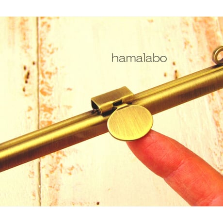 【HA-1785】オコシ式口金18cm/角型(丸型金具×アンティークゴールド)カン付き