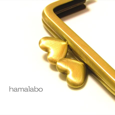 【HA-2057】ハート口金 7.5cm/角型(アンティークゴールド)