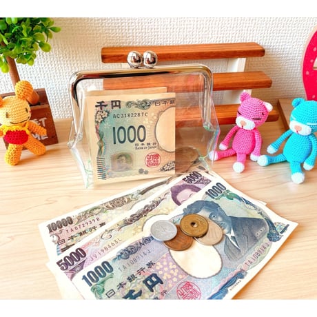【対象口金購入で無料ダウンロード】KT-2170 小物入れや推し活に♪スケルトンがま口の型紙＆レシピ【12cm/角型用】
