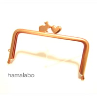 【HA-2075】ハートうさぎ(ウサラブ)の口金 12cm/角型(ソフトピンク)