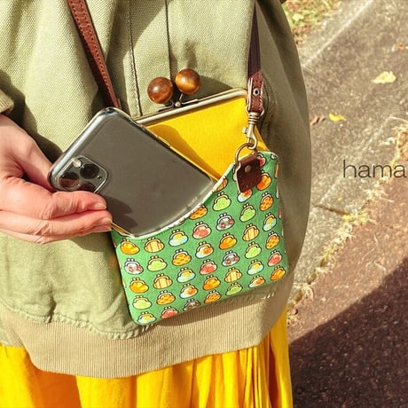 【HA-2298】12cm角型口金/ジュエリー玉(クリア色)/ゴールド