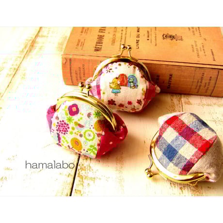 【対象口金購入で無料ダウンロード】KT-1011がま口小銭入れの型紙＆レシピ(コロリン型)【 6cm用】