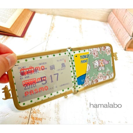 【KT-2111】【横開き】がま口パスケース＆カードケースの型紙＆レシピ【7.5cm(足長タイプ)/角型用】