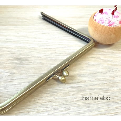 【HA-2414】17.7cm角型口金/ナツメひねり/アンティークゴールド