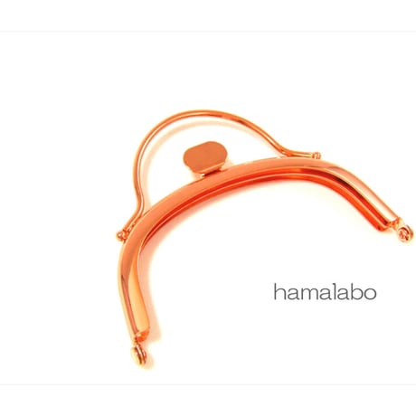 <廃盤予定>【HA-1943】持ち手付きの押し口金10cm/くし型(ローズゴールド-ピンクゴールド)
