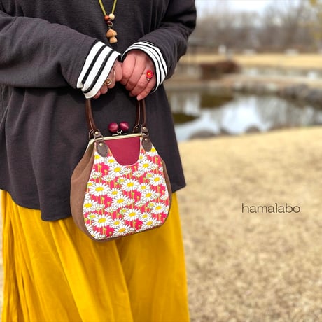 【KT-2133】がま口あおりプチバッグの型紙＆レシピ【12cm/角型用】