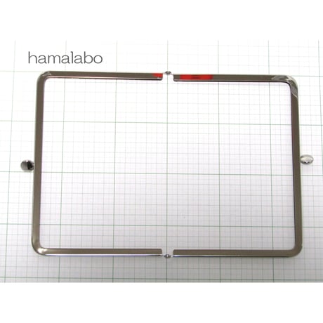 【HA-1347】17.7cm/角型の碁石口金(シルバー)