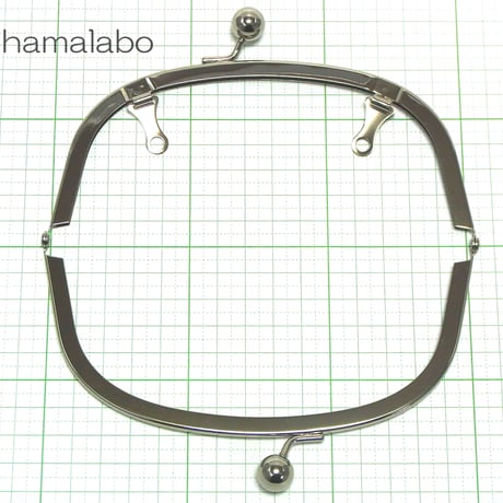 【HA-143】アメ玉口金 15cm/くし型(シルバー)・兼用カン付き