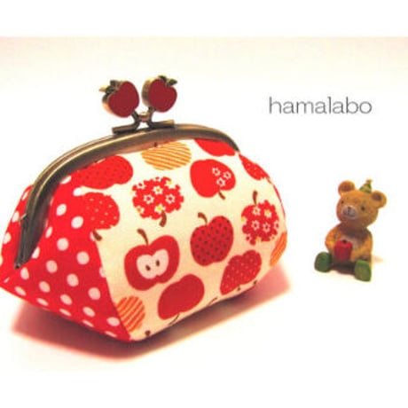 【KT-2007】☆コロリン型(4枚タイプ)☆がま口小物入れの型紙＆レシピ【12.5cm/くし型用】