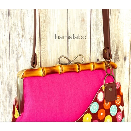 気づいた人だけ特価！【HA-2065】竹の口金24cm(新リボン×アンティークゴールド)