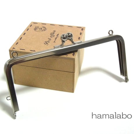 【HA-1392】13.5cm/角型口金(シルバー)カン付き