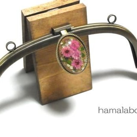 【HA-138】<レジン口金>15cm/くし型(シルバー)カン付き