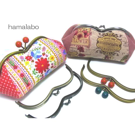 【KT-2020】☆コロリン型(3枚タイプ)☆がま口ポーチの型紙＆レシピ【メガネ型口金用】