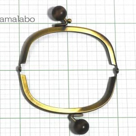 【HA-119】10cm/くし型(茶色の木玉×アンティークゴールド)