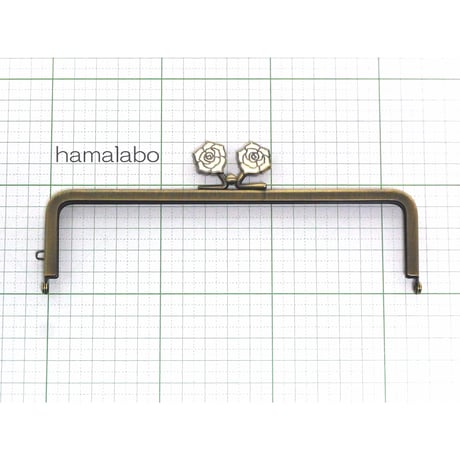 【HA-1243】16.5cm/角型(ホワイトローズ)・アンティークゴールド