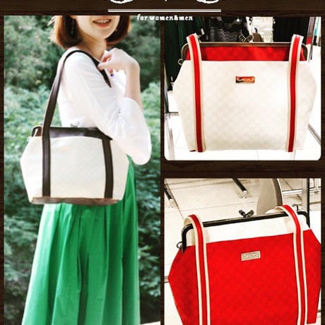 【KT-3006】がま口トートバッグ(持ち手付き)の型紙＆レシピ【27cm/角型用】