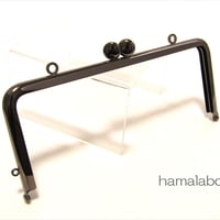 (廃盤予定)【HA-1465】18cm/角型口金(碁石×ブラック)カン付き