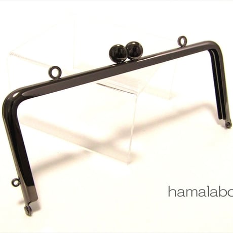 (廃盤予定)【HA-1465】18cm/角型口金(碁石×ブラック)カン付き