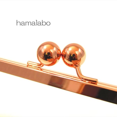 (廃盤予定)【HA-1910】24cm大玉口金/角型/ローズゴールド-ピンクゴールド/＋(プラス)