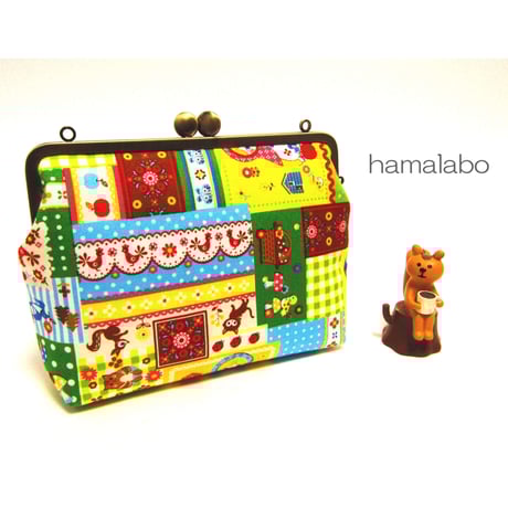 【HA-2019】16.5cm木玉/角型(茶色の木キューブ×アンティークゴールド)