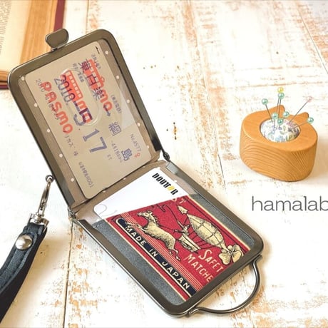 【HA-2118】押し口金 7.5cm角型/足長タイプ (グレー×マット加工)