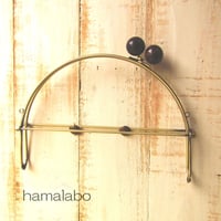 【HA-387】24cmベンリー口金/(大きな茶色の木玉×アンティークゴールド)・カン付き