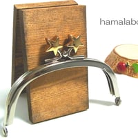 【HA-167】メタルスター口金(10cmくし型シルバー×ゴールドスター)