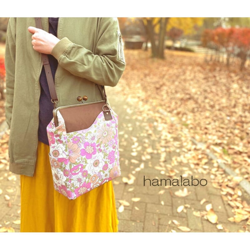 KT-2098】縦長版!A4が入る!がま口ポケットショルダーバッグの型紙 KT-2098】縦長版!A4が入る!がま口ポケットショルダーバッグの型紙