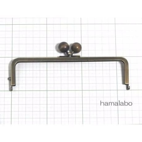 【HA-117】16.5cm木玉/角型(茶色の木玉×アンティークゴールド)